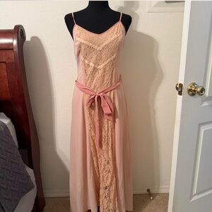 Flying Tomato Elegant Pink/Peach Lace Maxi Dress